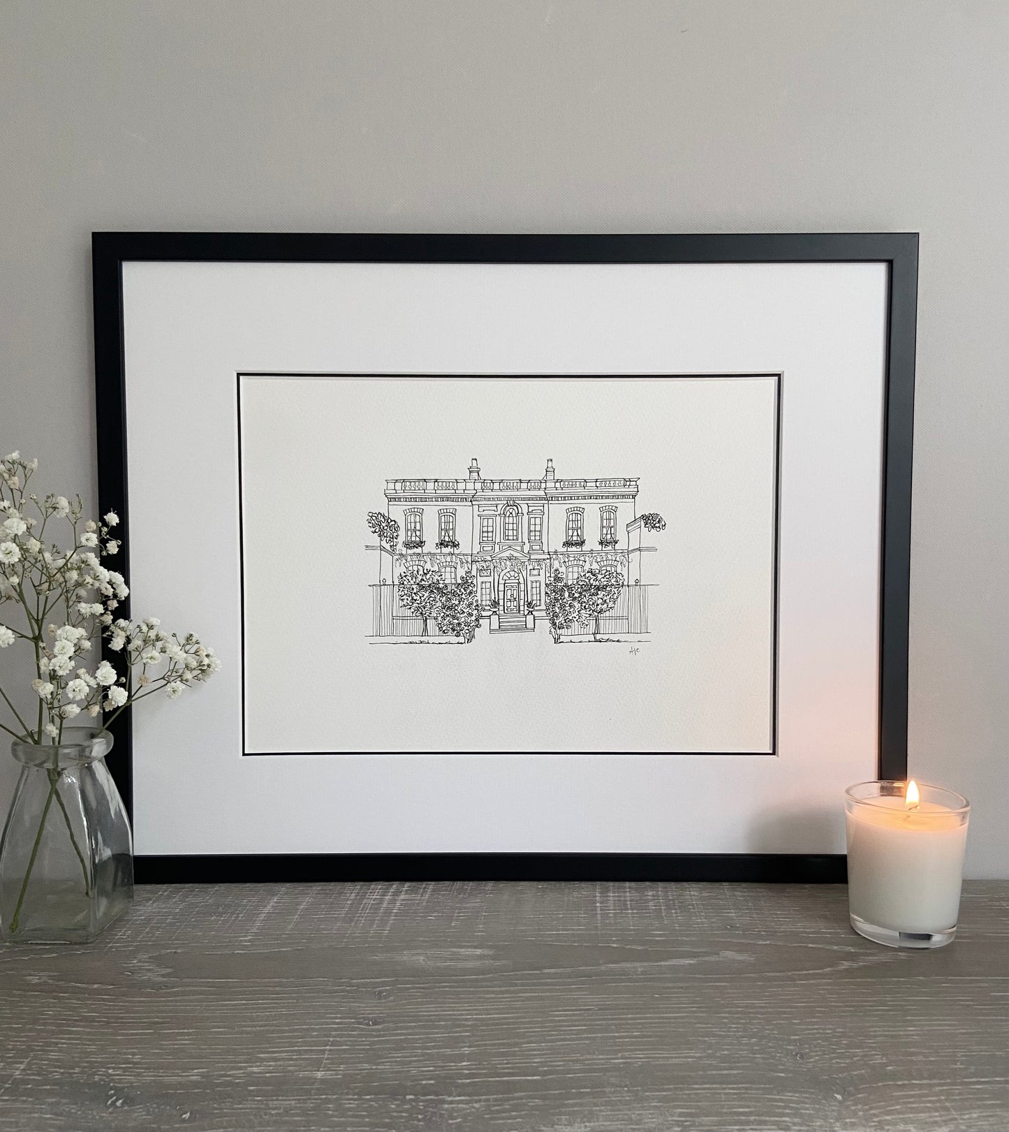 Personalised Hand Drawn Wedding Venue Line Illustration