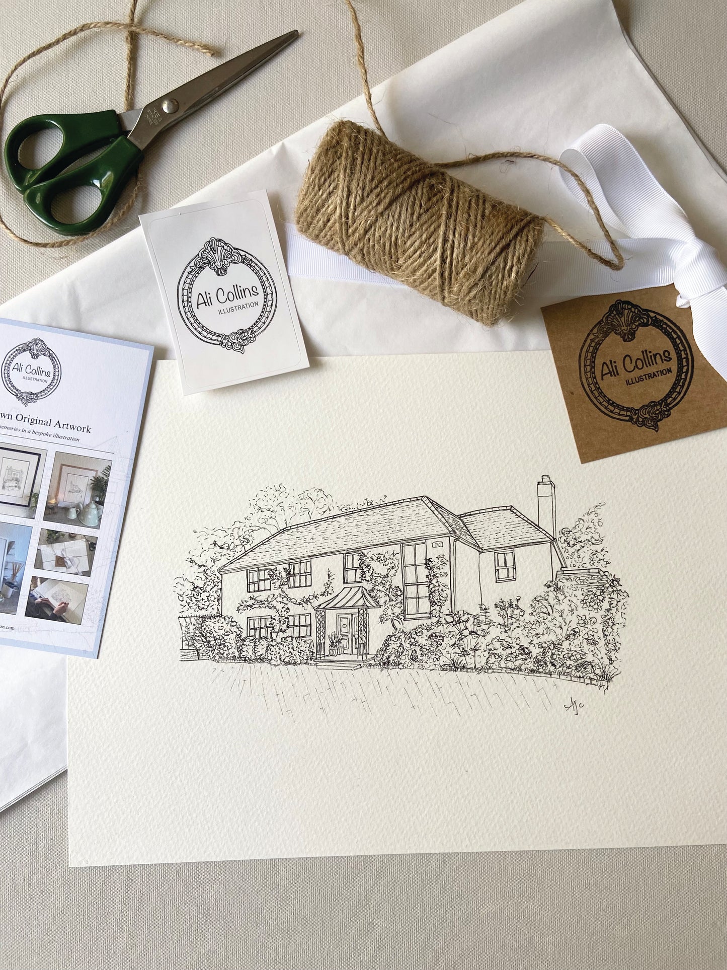Personalised Hand Drawn House Illustration, Custom Original Home Line Drawing
