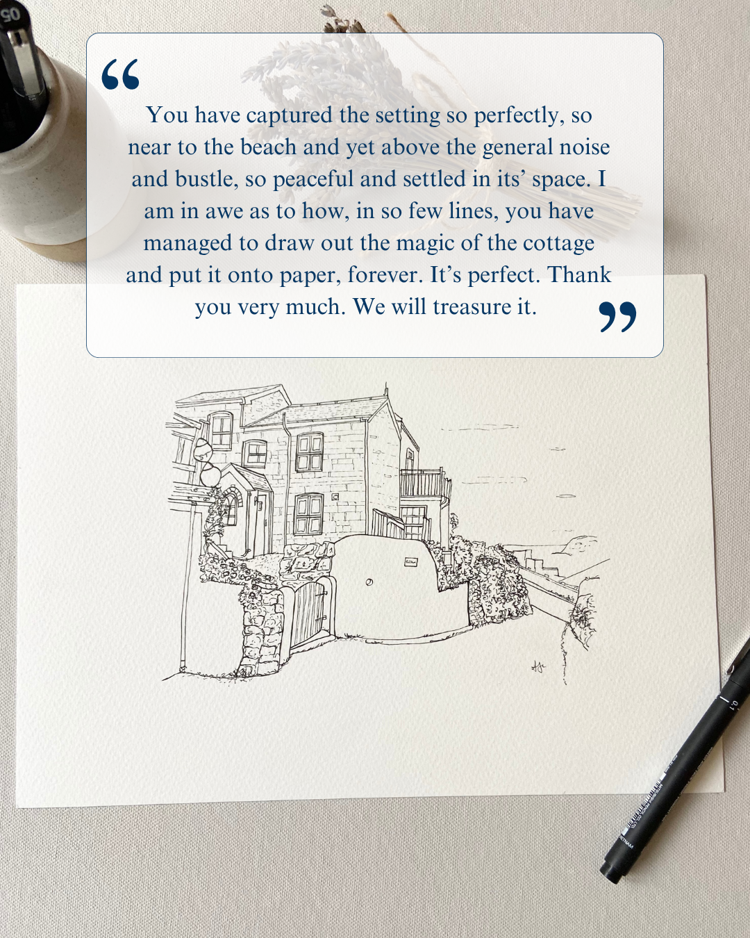 Personalised Hand Drawn House Illustration, Custom Original Home Line Drawing