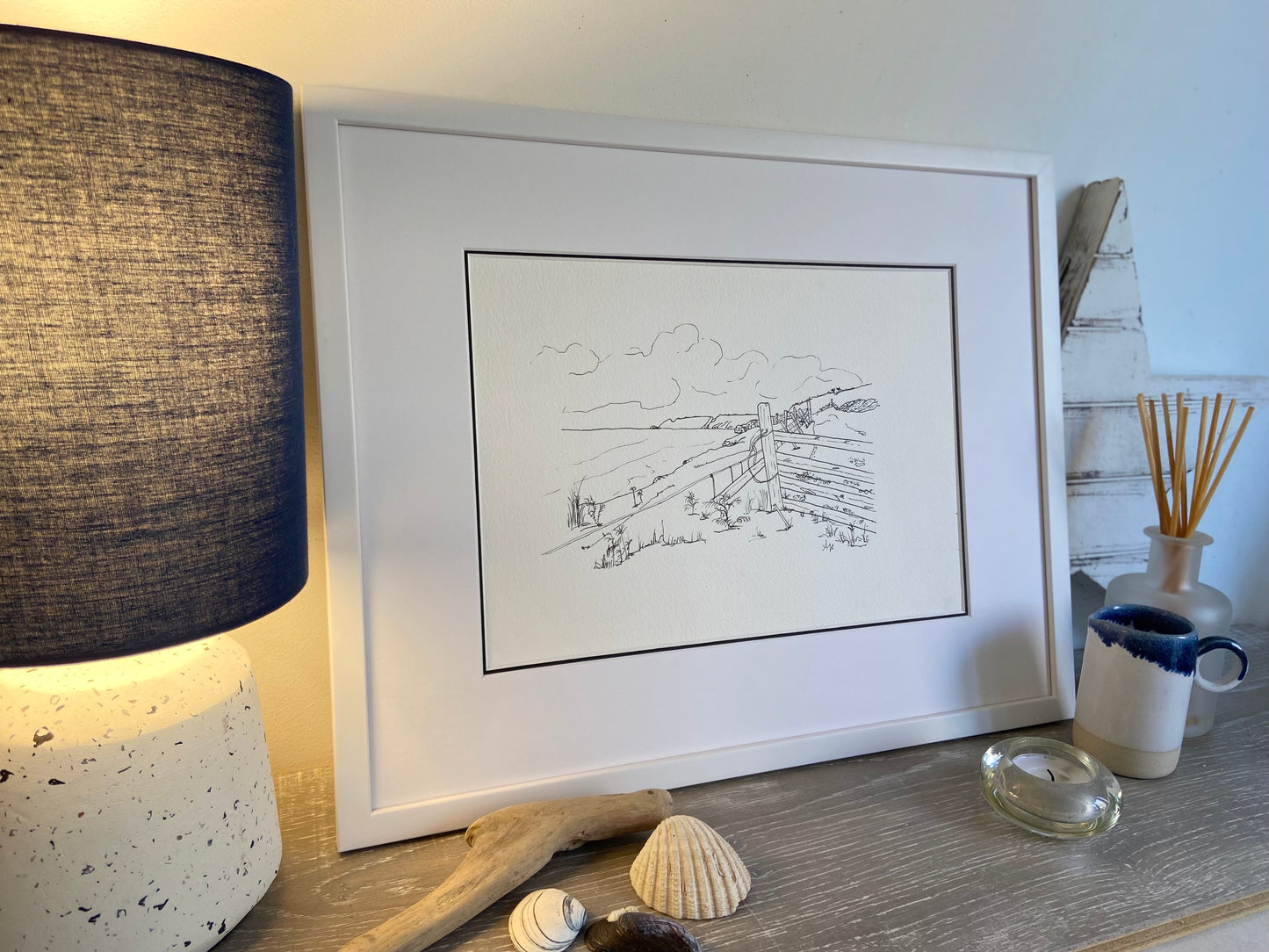 Seascape/Landscape Commission - Original Hand Drawn Line Drawing A4