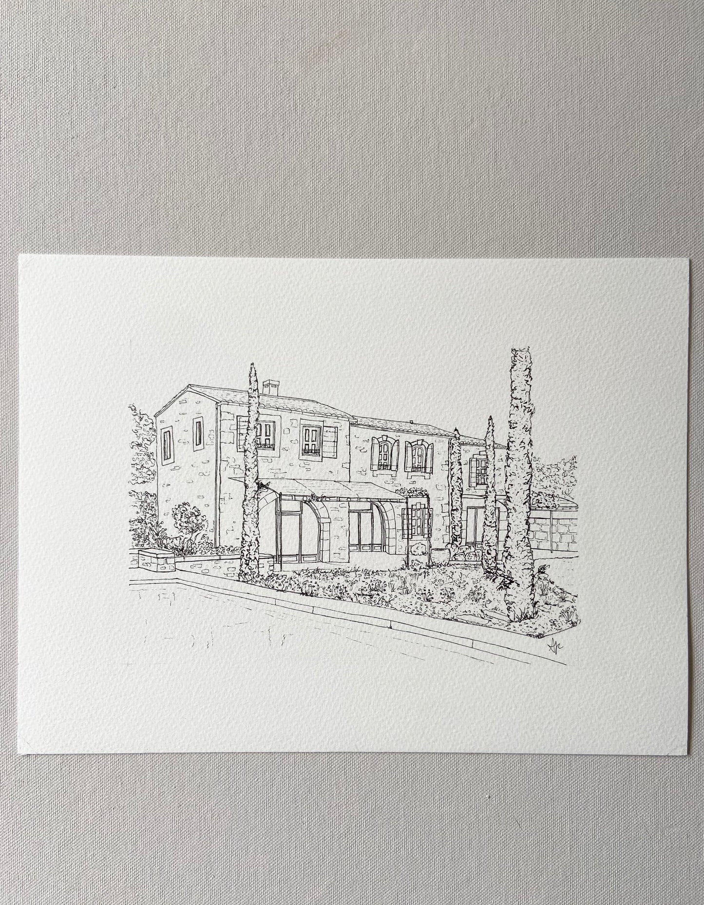 Personalised Hand Drawn House Illustration, Custom Original Home Line Drawing
