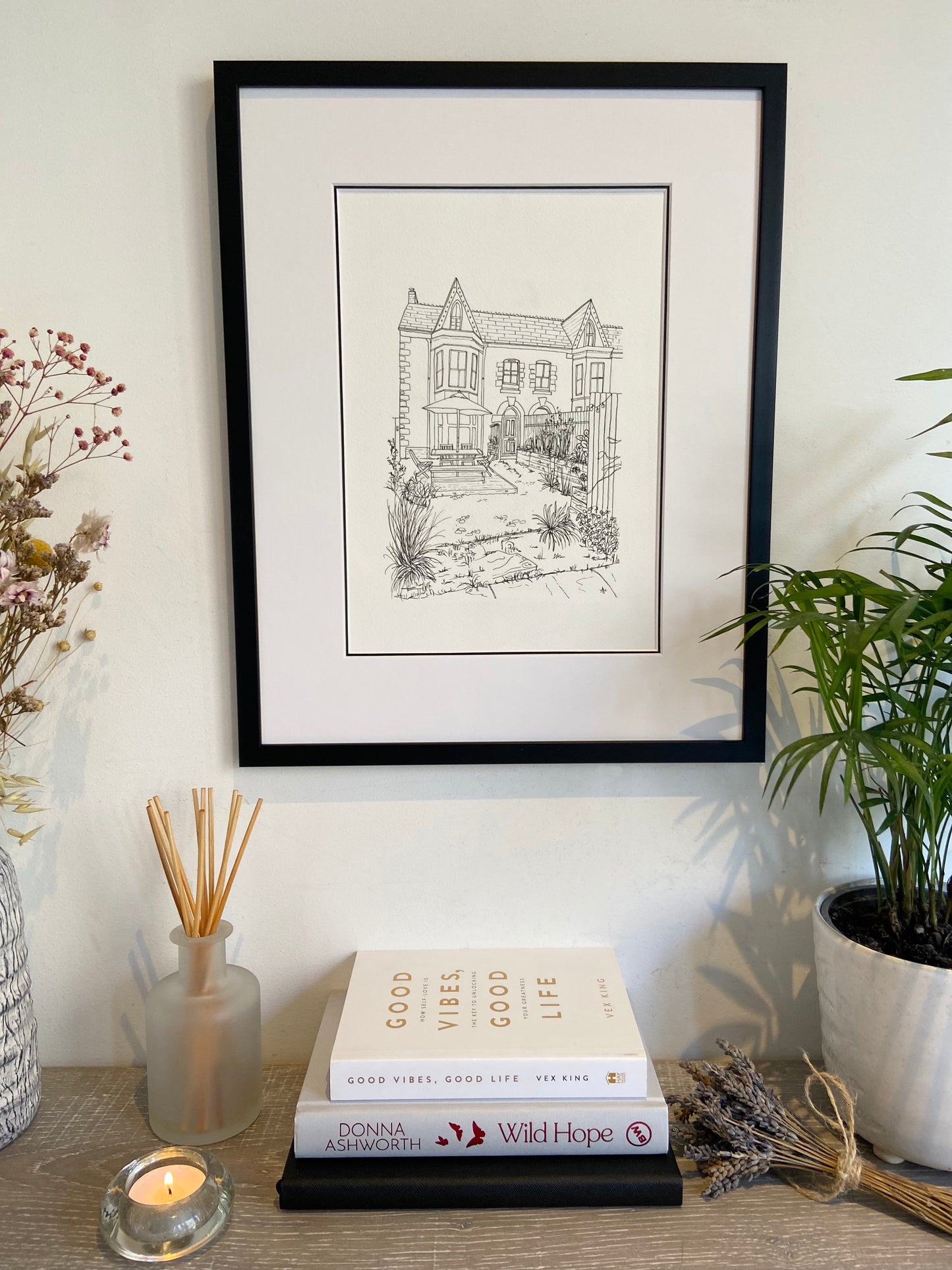 Personalised Hand Drawn House Illustration, Custom Original Home Line Drawing