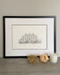 Personalised Hand Drawn Wedding Venue Line Illustration