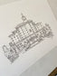 Personalised Hand Drawn Wedding Venue Line Illustration