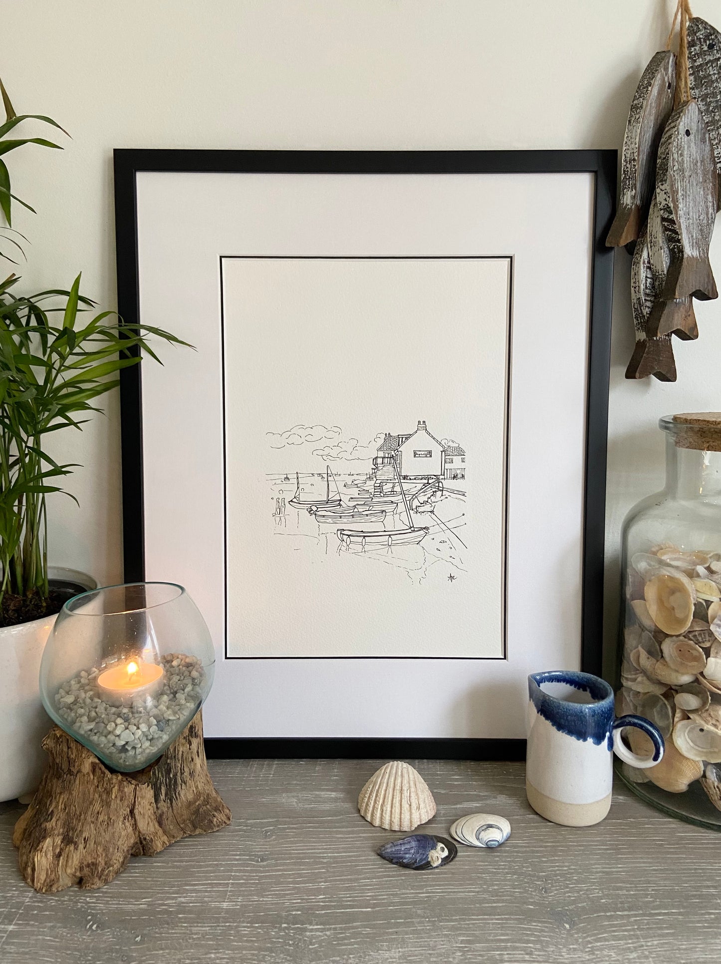 Seascape/Landscape Commission - Original Hand Drawn Line Drawing A4