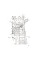 Hand-drawn beach hut line art print, Wells-next-the-Sea, Norfolk. Original illustration by Ali Collins