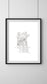 Framed beach hut illustration print, Wells-next-the-Sea, Norfolk. Hand-signed coastal art by Ali Collins