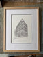 Bespoke hand-drawn house portrait commission in an oak frame, double mounted  Ali Collins Illustration