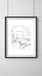 Framed illustration of Beach Hut 245, West Mersea, Essex — hand-signed coastal art by Ali Collins