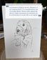 Card with a dog illustration and a review of Ali's illustration services.