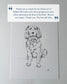 Dog illustration with a quote on a gray background