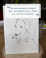 Customer review photo of a hand-drawn dachshund pet portrait commission – Ali Collins