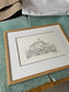 Framed hand-drawn Broadmoor wedding venue illustration with double mount by Ali Collins