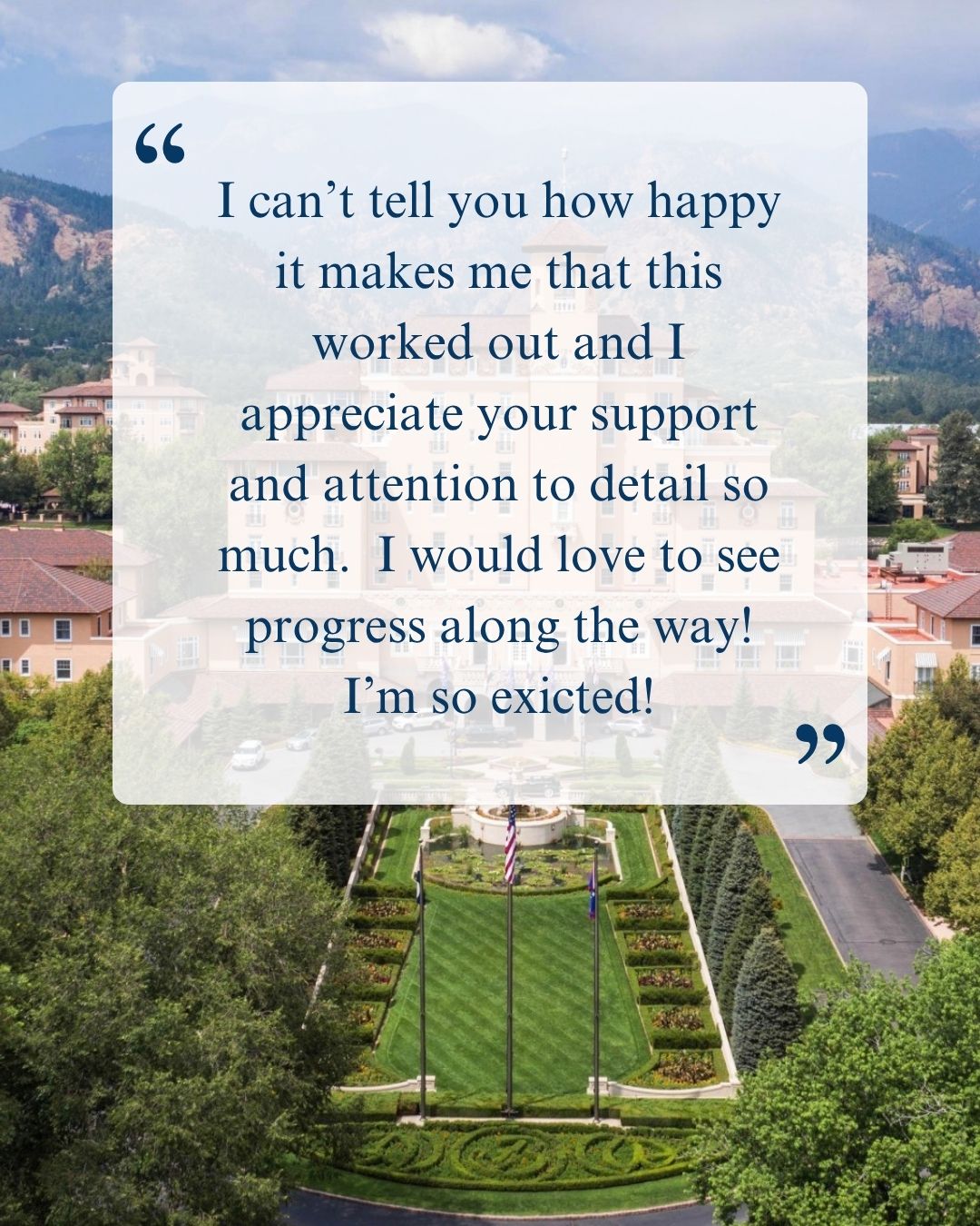 Scenic view of a park with a quote overlaid on it.